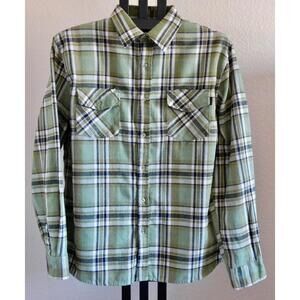 Molokai Surf Size XL Plaid Flannel Shirt Green Cotton Blend